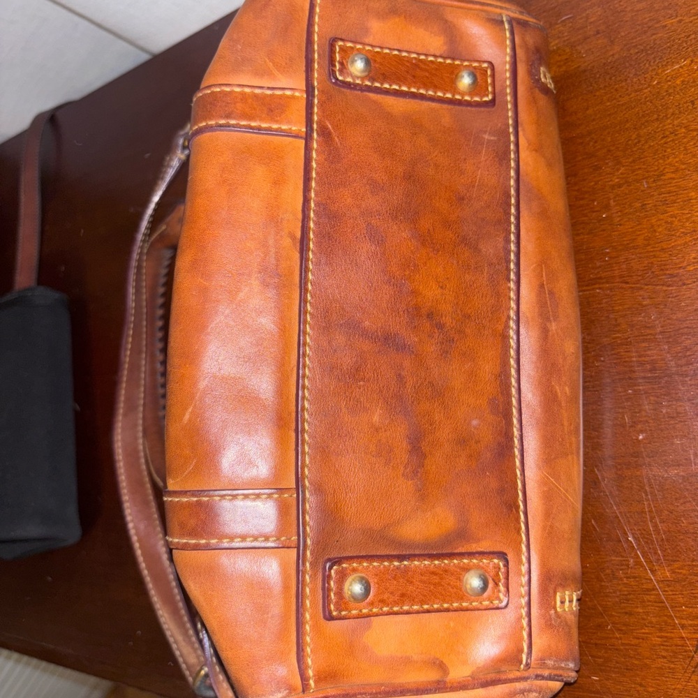 Dooney & Bourke Brown Leather Crossbody Bag with Dark Brown Accents - Picture 5 of 5